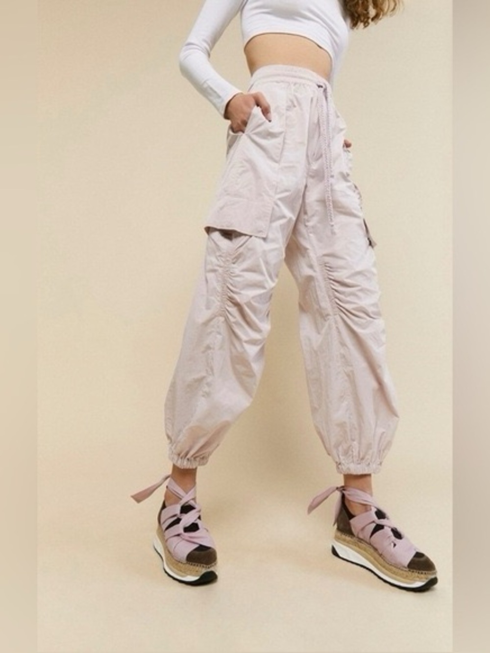 Free People Parachute Pants in LT Pink - Size S